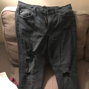 Black fashion tear Flying Monkey skinny jeans.